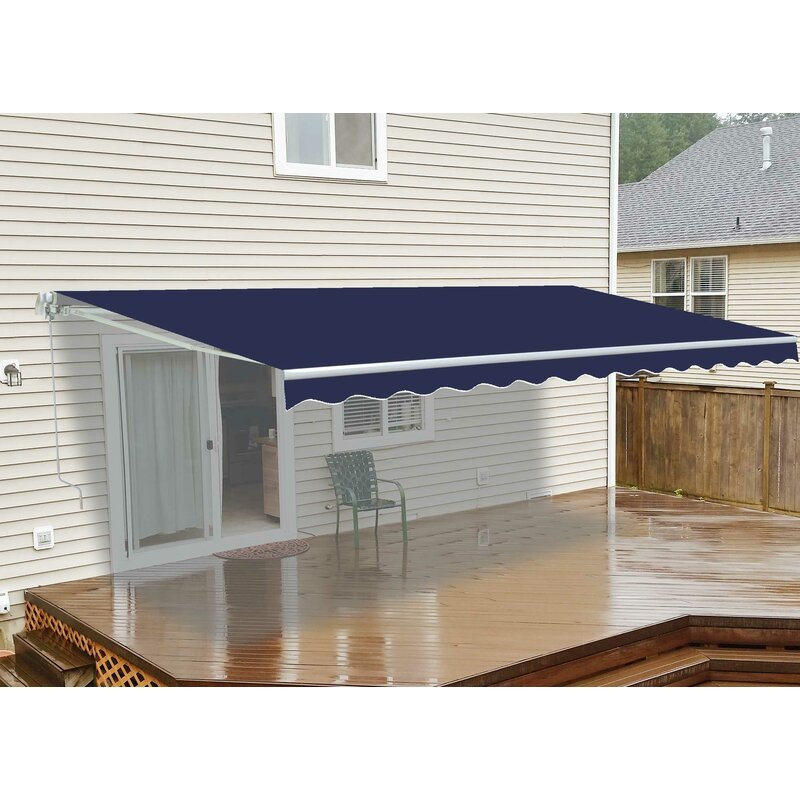Aleko 10 Ft W X 8 Ft D Fabric Retractable Standard Patio Awning